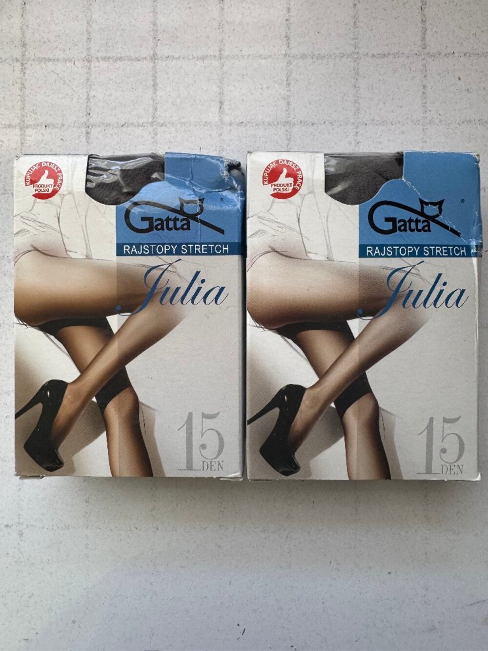 2 X Gatta 15den Classic Women STREATCH COLLANT Tights -GRIGIO - GRAY SIZE 5/XL